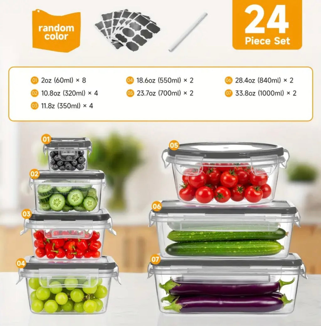 48pcs Food Storage Container Set