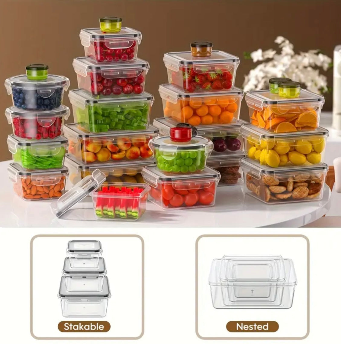 48pcs Food Storage Container Set